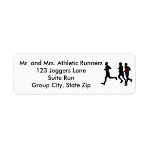 Athletic Runners Running Personalise Address Label