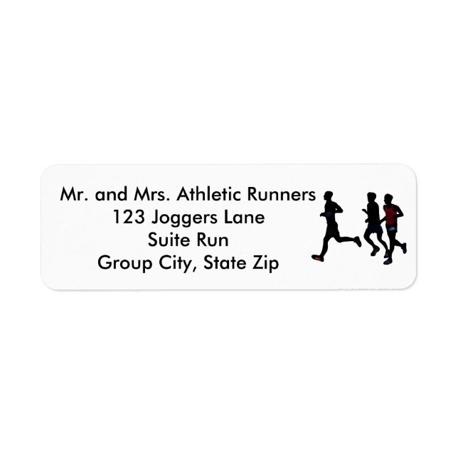 Athletic Runners Running Personalise Address Label (Front)
