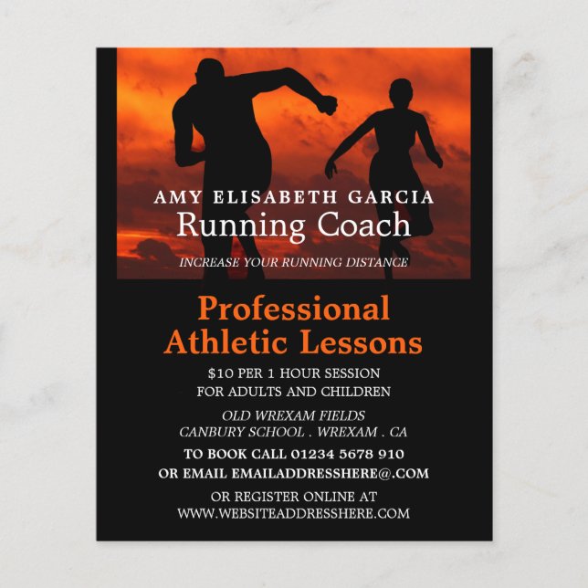 Athletic Silhouettes, Athletics Lesson Advert Flyer (Front)