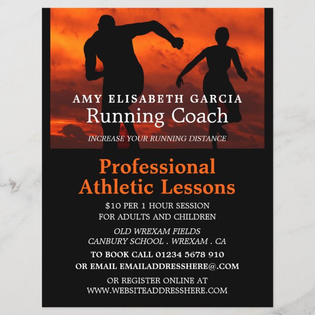 Athletic Silhouettes, Athletics Lesson Advert Flyer (Front)