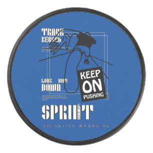Athletic Sport keep on Pushing   Hockey Puck