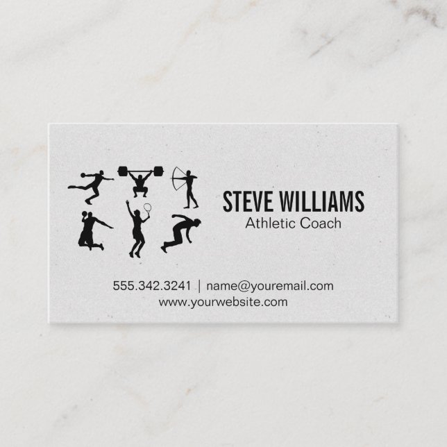Athletic Sports Coach Business Card (Front)