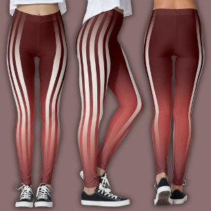 Athletic Stripe   Burgundy Leggings