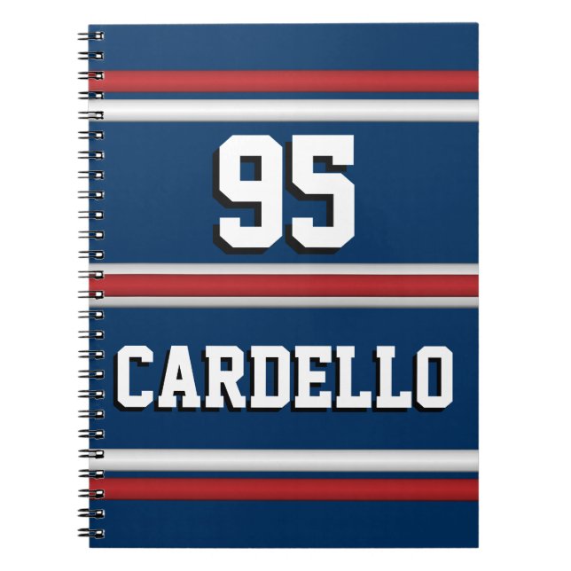 Athletic Team Colors Custom Stripes Padfolio Notebook (Front)