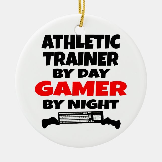 Athletic Trainer Gamer Ceramic Tree Decoration (Front)