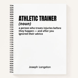 Athletic Trainer Office Humour Definition Notebook