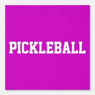 Athletic White PICKLEBALL Text On Bright Pink Wallpaper