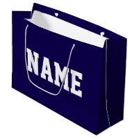 Athletic White YOUR NAME Text On Deep Navy Blue
