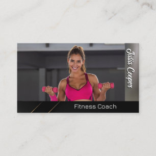 Athletic Woman Lifting Weights Fitness Business Card