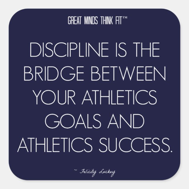 Athletics Quote 7: Discipline for Success Sticker (Front)
