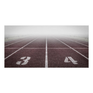 Athletics track fog photo poster