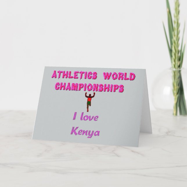 Athletics World Championships Kenya Runner: I Love Card (Front)
