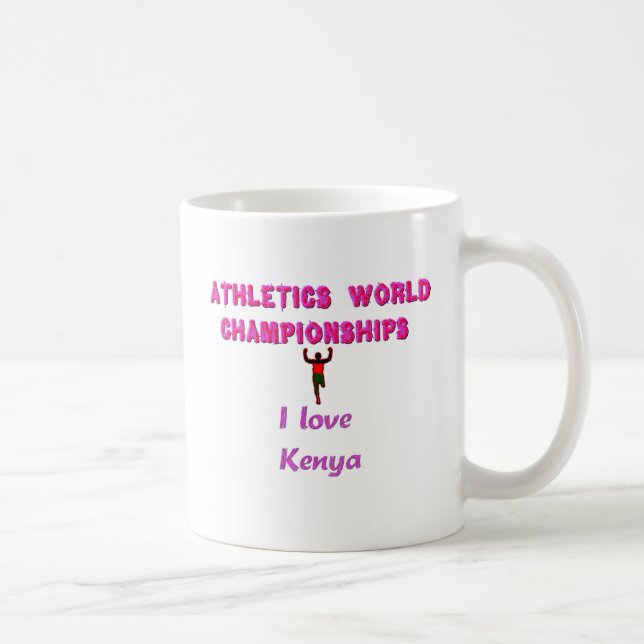 Athletics World Championships Kenya Runner: I Love Coffee Mug (Right)