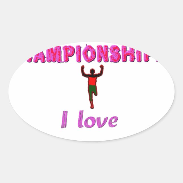 Athletics World Championships Kenya Runner: I Love Oval Sticker (Front)