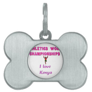 Athletics World Championships Kenya Runner: I Love Pet ID Tag