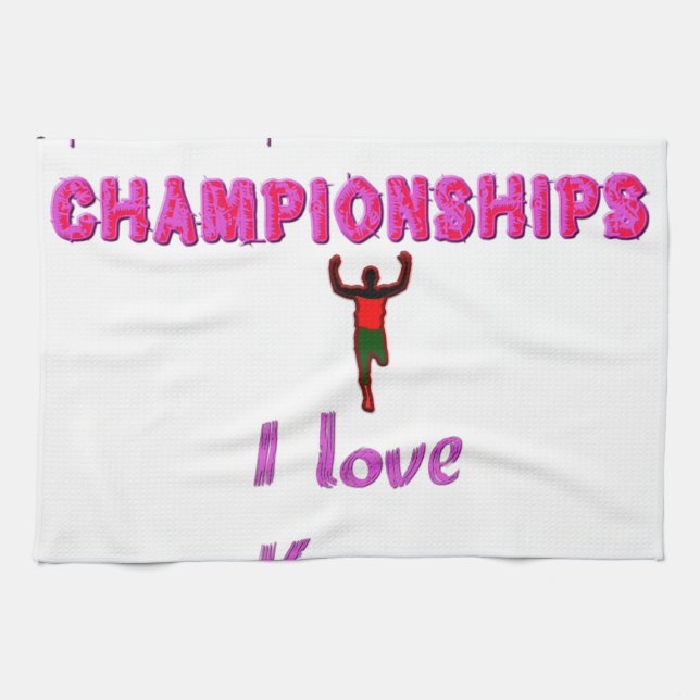 Athletics World Championships Kenya Runner: I Love Tea Towel (Horizontal)