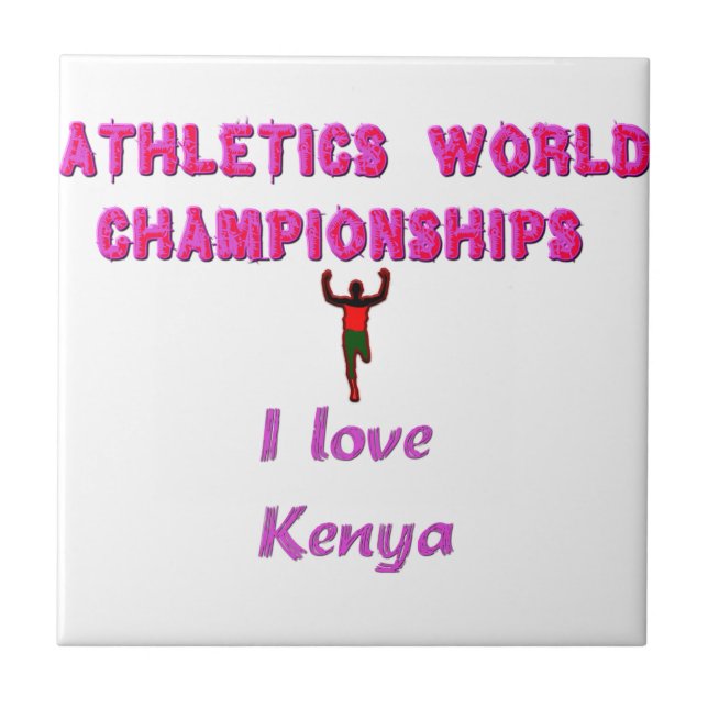 Athletics World Championships Kenya Runner: I Love Tile (Front)