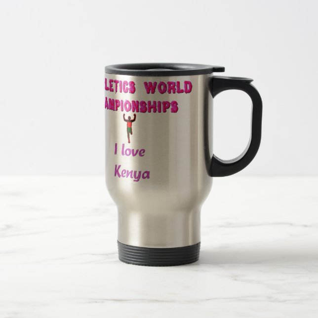 Athletics World Championships Kenya Runner: I Love Travel Mug (Right)