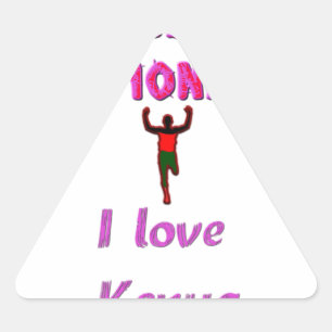 Athletics World Championships Kenya Runner: I Love Triangle Sticker