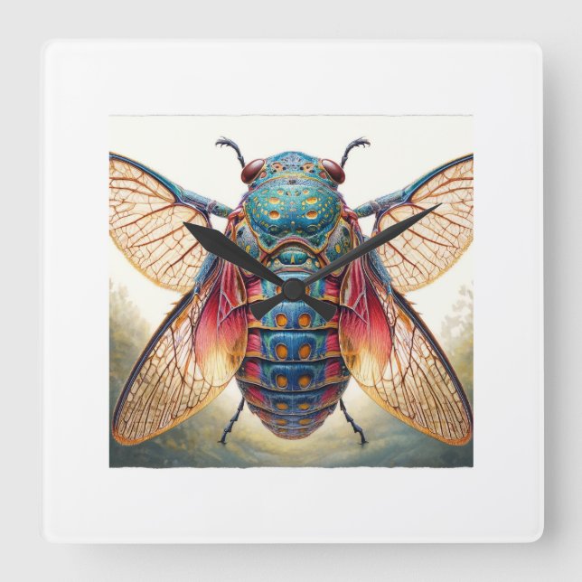 Athous Insect Dorsal View 170624IREF101 - Watercol Square Wall Clock (Front)