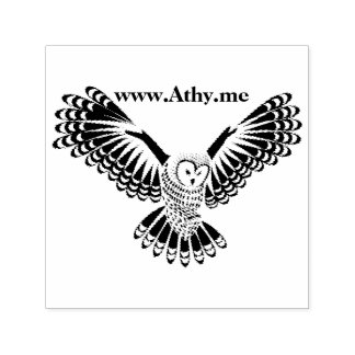 Athy Ireland Owl Rubber Stamp