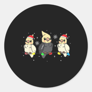 Atiel Bird Christmas Lights Funny Pet Xmas Gift  Classic Round Sticker