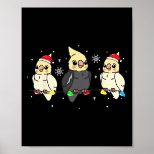 Atiel Bird Christmas Lights Funny Pet Xmas Gift  Poster