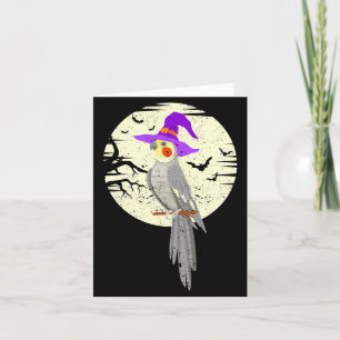 Atiel Bird Witch Hat Funny Halloween Animal Lover  Card