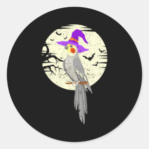 Atiel Bird Witch Hat Funny Halloween Animal Lover  Classic Round Sticker