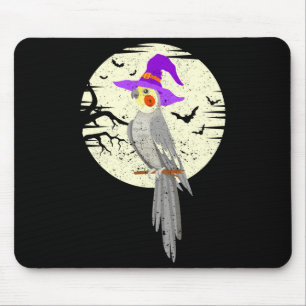 Atiel Bird Witch Hat Funny Halloween Animal Lover  Mouse Mat