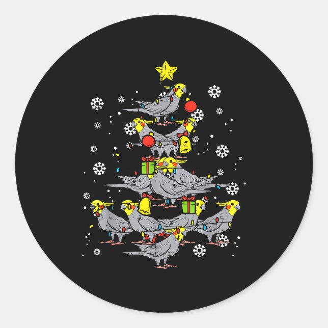 Atiel Christmas Tree Bird Cute Xmas Animal Men Wom Classic Round Sticker (Front)