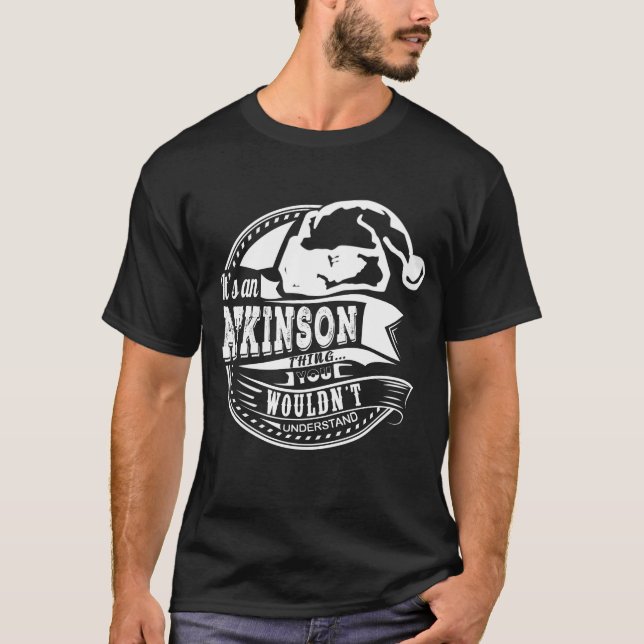Atkinson- Hat Xmas Personalised Name T-Shirt (Front)