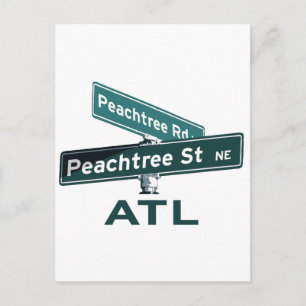 ATL Peachtree Signs Postcard