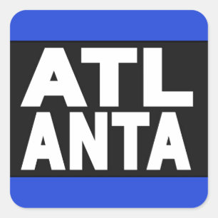 Atlanta 2 Blue Square Sticker