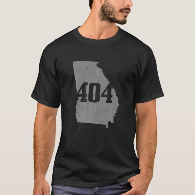 Atlanta 404 Area Code Atl Georgia Map State Pride  T-Shirt (Front)