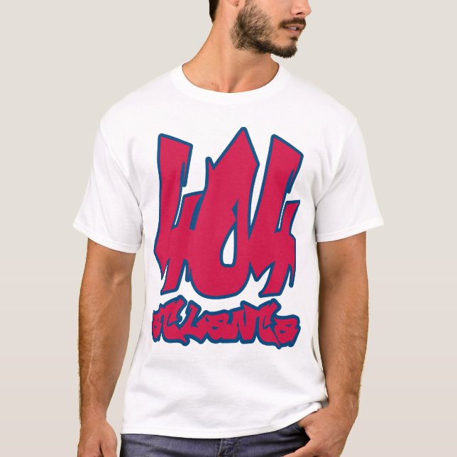 Atlanta 404 Area Code Shirt - Braves Colours (Front)