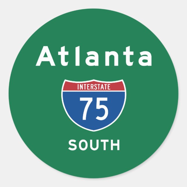 Atlanta 75 classic round sticker (Front)