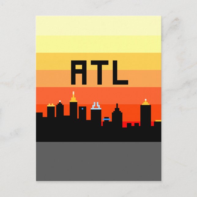 Atlanta 8-Bit Skyline ATL Postcard (Front)