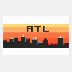 Atlanta 8-Bit Skyline ATL Rectangular Sticker
