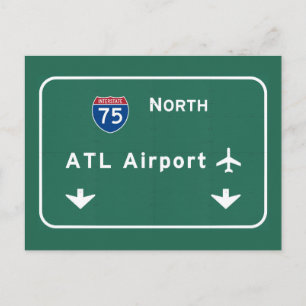 Atlanta ATL Airport I-75 N Interstate Georgia - Postcard