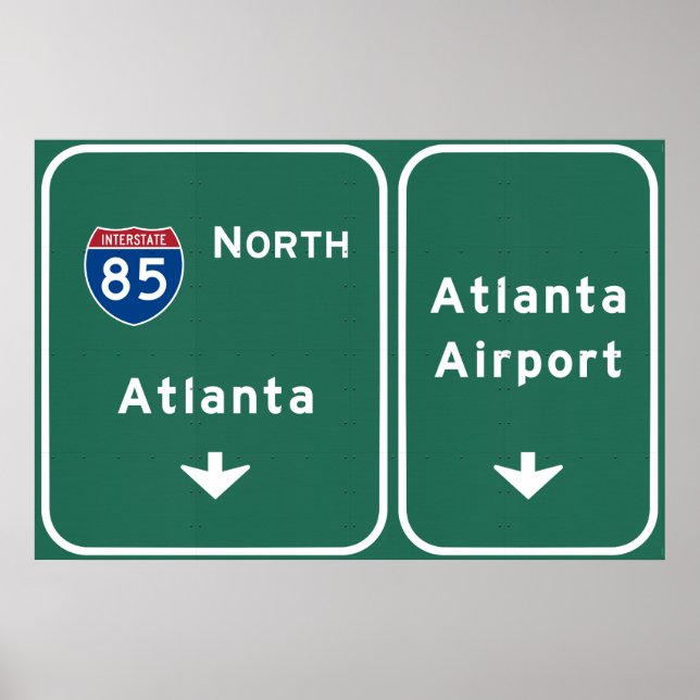 Atlanta ATL Airport I-85 N Interstate Georgia - Poster (Front)