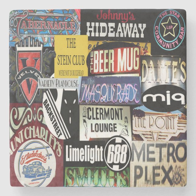 Atlanta Bars, Atlanta Bars Stone Coaster (Front)