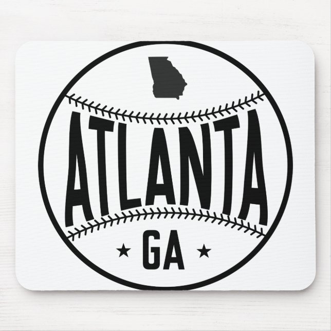 Atlanta Baseball Themed Mouse Mat (Front)