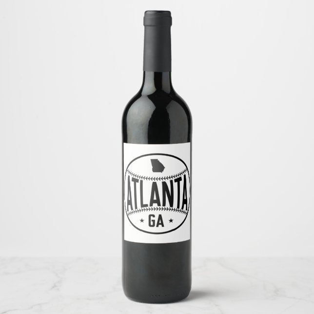 Atlanta Baseball Themed Wine Label (Front)