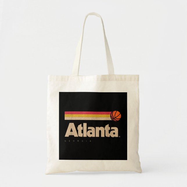Atlanta Basketball B-Ball City Georgia Retro Atlan Tote Bag (Front)