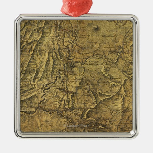Atlanta Campaign - Civil War Panoramic Map Metal Tree Decoration (Front)