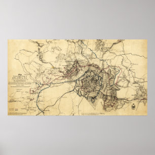 Atlanta Campaign - Civil War Panoramic Map Poster