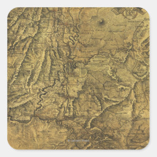 Atlanta Campaign - Civil War Panoramic Map Square Sticker