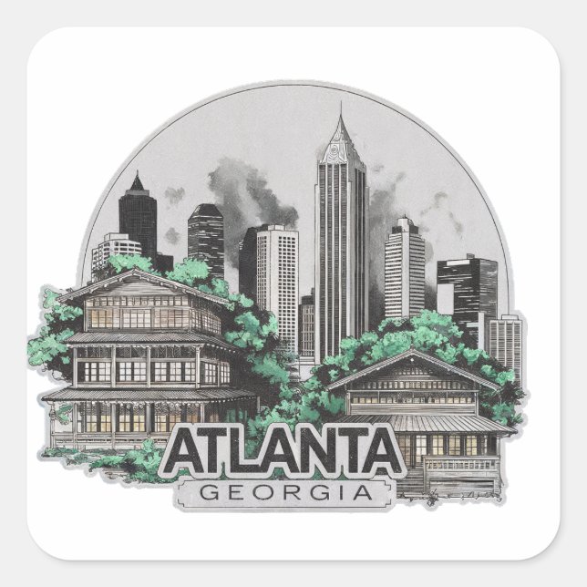 Atlanta City Georgia USA Square Sticker (Front)