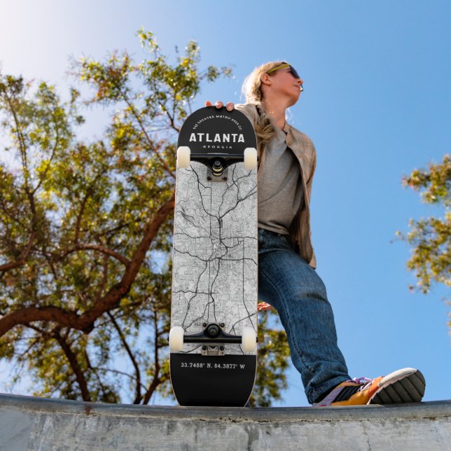 Atlanta City Map  Skateboard (Outdoor 1)